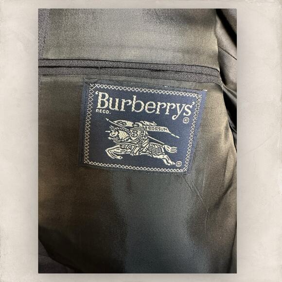 Burberry London Mens Blazer Jacket 2 Button 100% Wool Charcoal Gray Size 48 R - Picture 5 of 8